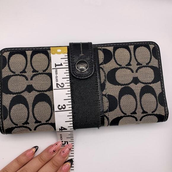 COACH Black Gray Signature Wallet - Picture 14 of 15